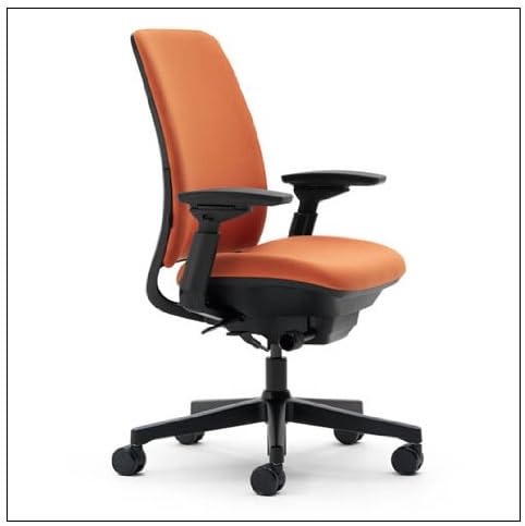 Amia(R Work Chair, Color = Orange; Base = Black