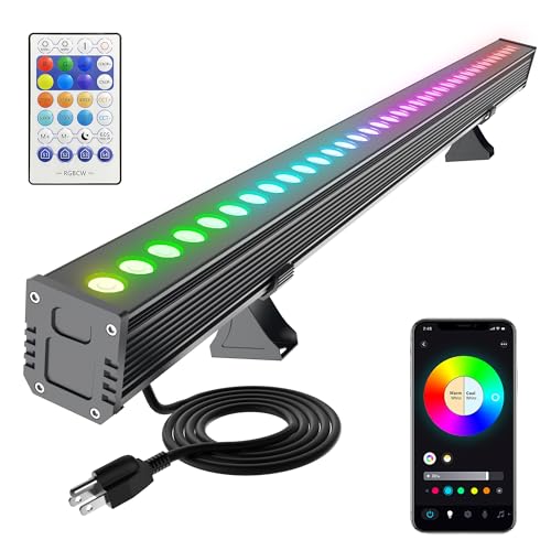 Yasotek Smart Wall Washer Light Dimmable APP Control, 180W RGBCW Color Changing Linear LED Light Bar...