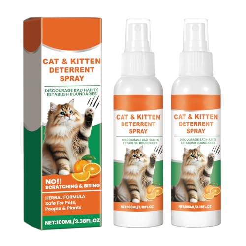 NHPY 2 Piezas Entrenamiento para Gatos Anti Arañazos para Gatos Sofá Ideal para Uso Indoor y Outdoor Ingredientes Naturales para Proteger Muebles Plantas Suelos 100ml