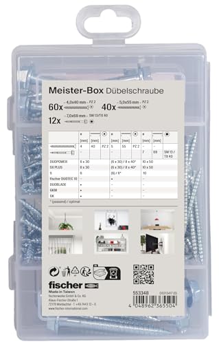 fischer Profi-Box de 112 vis à tête fraisée pour tous vos assemblages