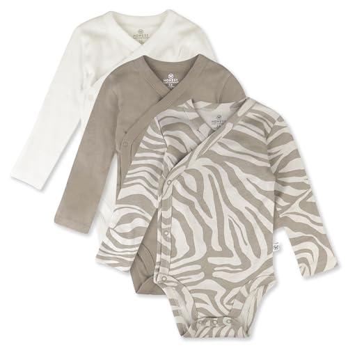 Image of HonestBaby Baby Long Sleeve Side-Snap Organic Cotton Kimono Bodysuits (3 Pack)