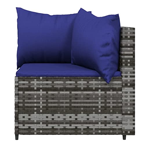 Ensemble canapé de jardin polyrotin gris Tidyard design modulable haut de gamme - 7