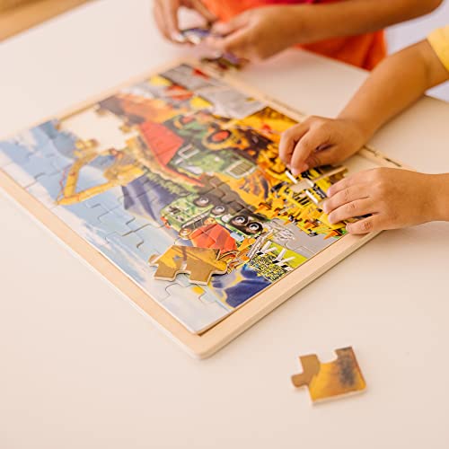 Melissa & Doug Construction Vehicles Wooden Jigsaw Puzzle With Storage Tray (48 Pcs) #TOP2