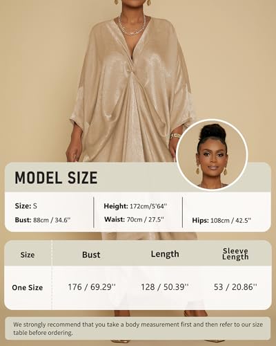 Bsubseach Kaftan Dresses for Women Satin V-Neck Caftans Coverups Long Dress Plus Size Beach Cover Up4