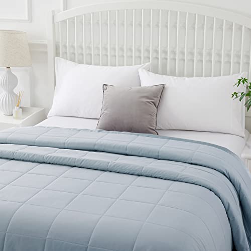 Comflive Down Alternative Blanket With Satin Trim, King Size Blanket For Bed, Lightweight Blanket For All Seasons - Winter Summer Comfort Soft 108"X90" (Blue, King/Cal King) #TOP5
