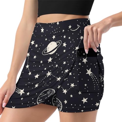 Skort de sport femme Planète Étoilée pour tennis et course à pied