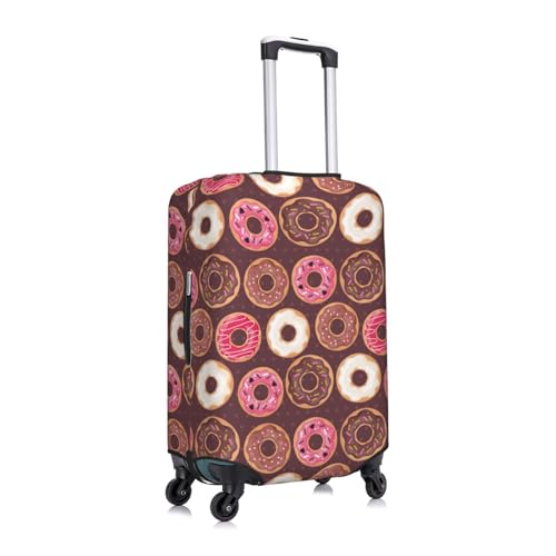White Pink Brown Donut Luggage Cover Protector Anti-Scratch Washable Fits 18-32 Inch Luggage-Medium3