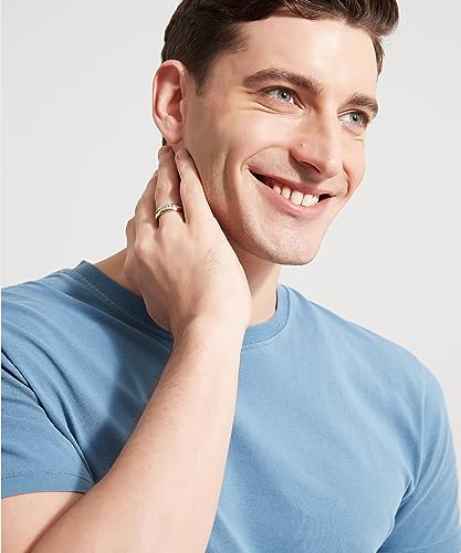 TIGRADE 6mm Gold Titanium Ring Cubic Zirconia Engagement Ring Wedding Band Size 4 to 12.5 5