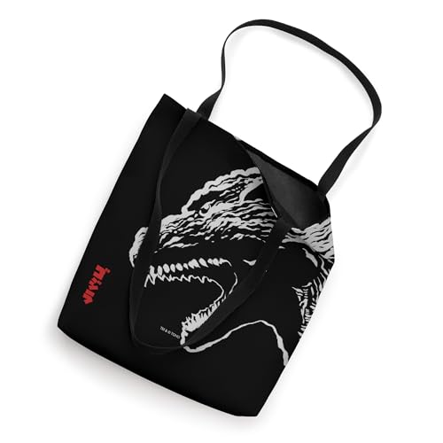 Bolso tipo tote con perfil gigante de Godzilla y título en kanji, monstruo de película miniatura 2
