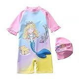 Generico Costume da Bagno Intero con Stampa per Bambine Piccole per Nuoto in Piscina e giornate in Spiaggia