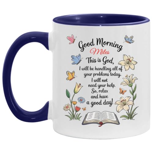 Taza de cerámica blanca personalizada 11 onzas miniatura 5