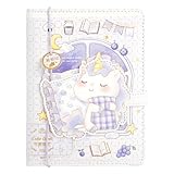 Zeph Hosea Cute Cartoon Notebook Kawaii Journal Notebook Japanese Sketchbook Leather Cover Diary Notepad Travel Notebook,Purple