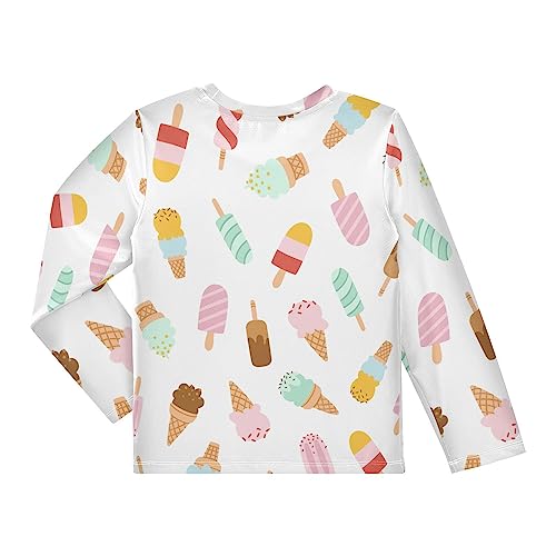 Image of CaTaKu Ice Cream Sweet Boys Rash Guard Long Sleeve Toddler Swim Shirts UPF 50+ Swimsuit for Boys Girls 4T