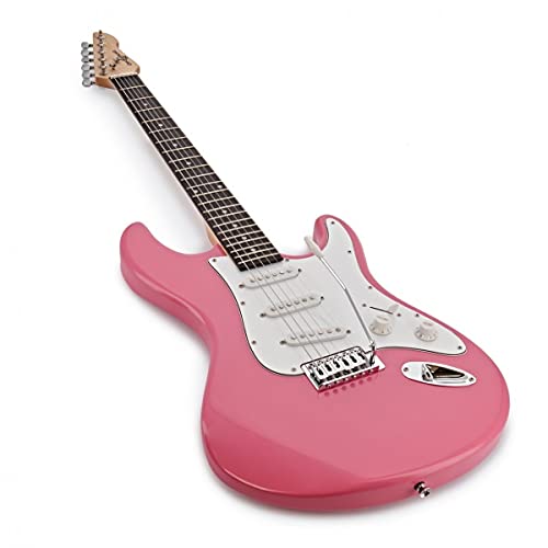 Guitare Électrique LA Taille Standard par Gear4music avec Accessoires Rose - Les Beatles, Paul McCartney, John Lennon, RIngo Starr, George Harrison Guitare Électrique LA Taille Standard par Gear4music avec Accessoires Rose – Image 8