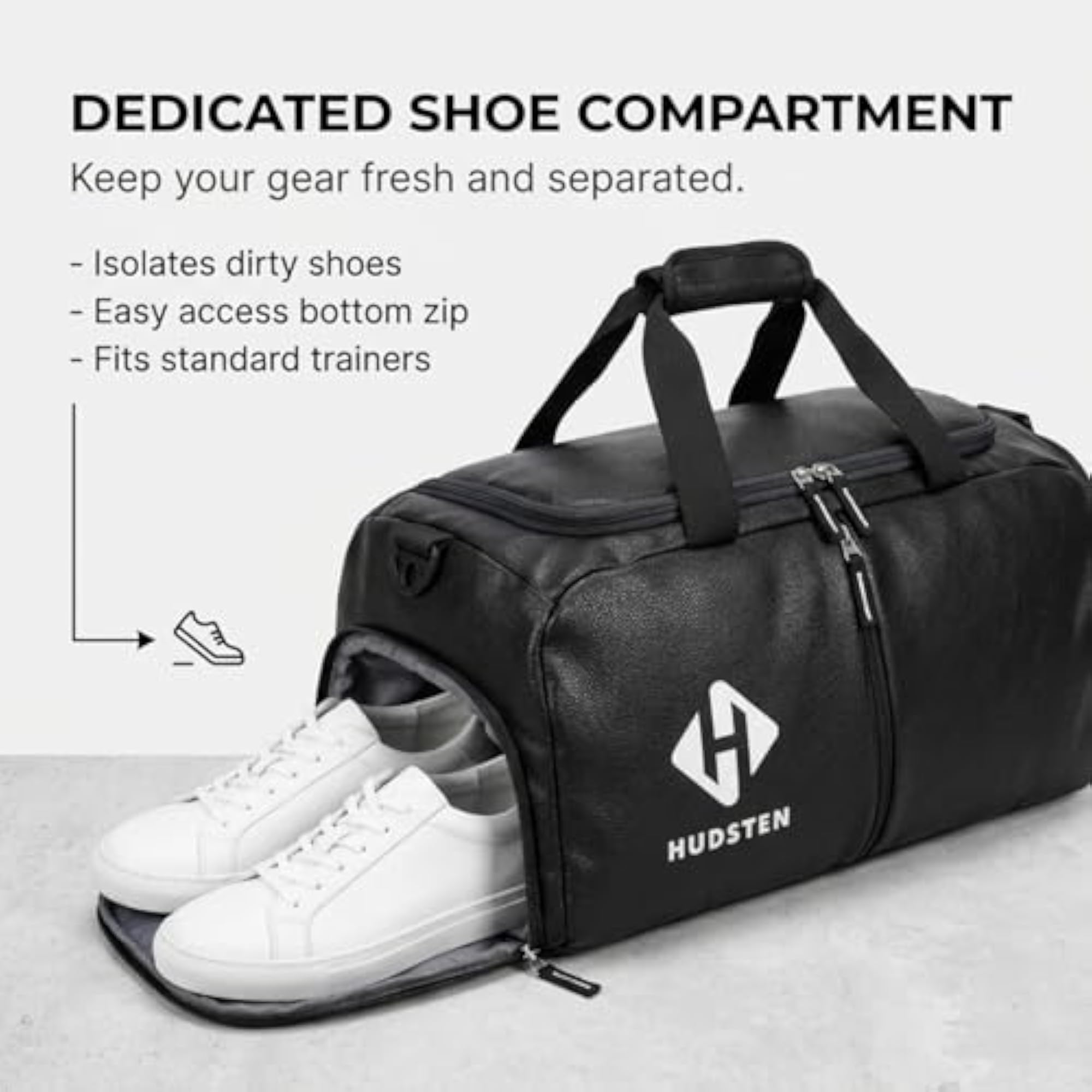 Premium Vegan Leather Gym Bag with Shoe Compartment