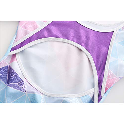 Girls Gymnastics Leotards Ballet Dance Geometric Metallic Leotards Long Sleeve Unitards Bodysuit Dancewear Size 12