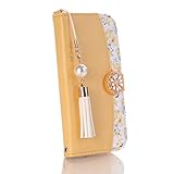 lucky8 case for AQUOS sense8 SH-54D SHG11ケースカバー手帳型 アクロス センス8ケースカバー あくおすセンス8 カバーケースカバー 手帳型かわいい花柄 ストラップ付き 財布型 カード収納 マグネット式 保護ケース 軽量 スマホケース 全面保護 耐衝撃 (A6-黄色い, for AQUOS sense8)