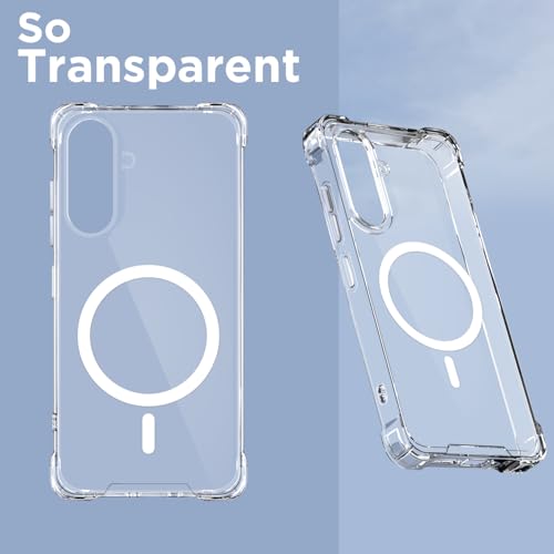 Image of Pikkme Back Cover for Samsung Galaxy A55 5G Mag-Safe Shockproof PC + TPU Protective Case Magnetic Support Bumper Case (Transparent Mag-Safe)