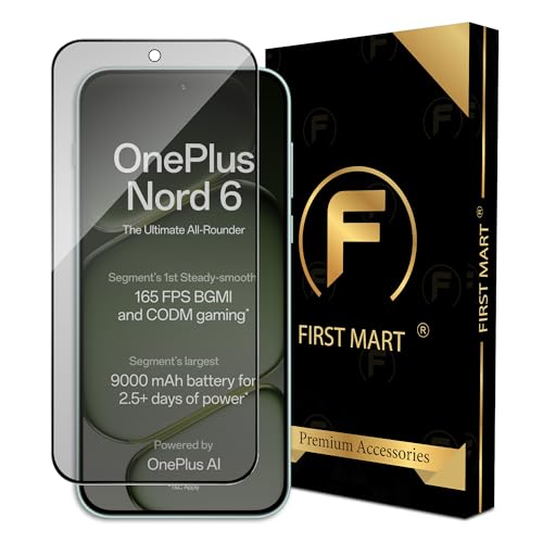 Image of FIRST MART Military-Grade Matte Anti-Glare Tempered Glass for OnePlus Nord 6 5G (6.78 Inch) With Edge to Edge Screen Coverage and Easy Installation Kit | Matte Anti Glare