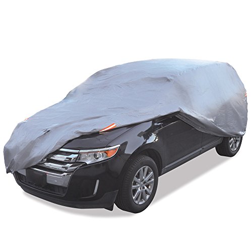 Motor Trend Safeguard Heavy Duty Car Cover for Vans & SUVs - Car Tarp Waterproof All Weather SUV, Sun Protection, UV Rain Snow Winter, Outdoor Reflective - Up to 185" Length