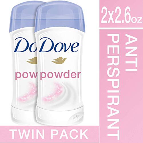 Image of Dove Antiperspirant Deodorant, Powder, Twin Pack (4 Count of 2.6 Ounce Each), 10.4 Ounce