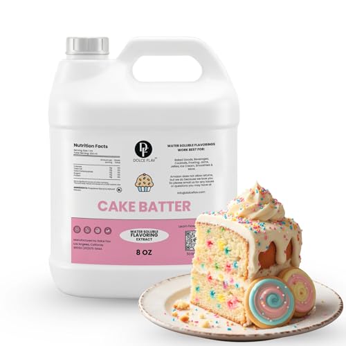 Dolce Flav Cake Batter Extract for Baking and Drinks, Concentrated, 8 Fl Oz