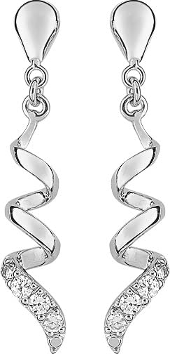 Boucles d'oreilles MIRA en or 9 carats et oxydes blancs pour sublimer vos tenues