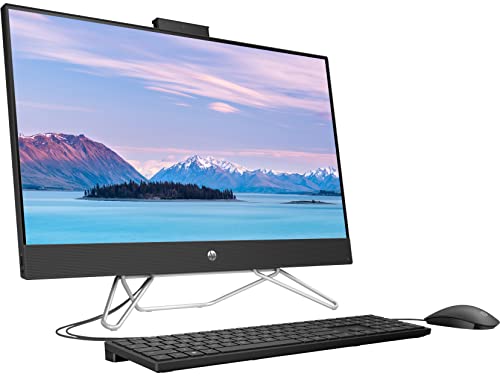 Image of HP All-in-One Desktop, 27 inch FHD Display, 12th Gen Intel Core i7-1255U, 16GB RAM, 1TB SSD, Webcam, HDMI, RJ-45, Wired Keyboard&Mouse, WiFi 6, Windows 11 Home, Black