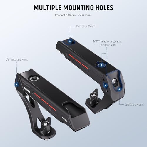 Image of NEEWER BASIC Lightweight Camera Top Handle with 3 /8 inch Locating Pin for ARRI, High Strength Cage Plastic Handle Grip w / 1 /4 inch 3 /8 inch Screw Holes & Cold Shoe Mounts for Video Light Mic, Max Load 22lb, CA142