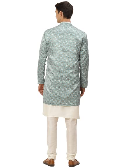 Image of SOJANYA (Since 1958 Men's Pure Cotton Sequined Embroidred Kurta - Perfect for Festivals & Functions