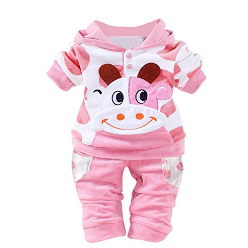 Mbby Tuta Bambino Neonato, 6-24 Mesi Completo Ragazza E Ragazzi 2 Pezzi Tute in Cotone Invernale Autunno Felpe con Cappuccio + Pantaloni Set Caldo Manica Lunga Leggera Antivento