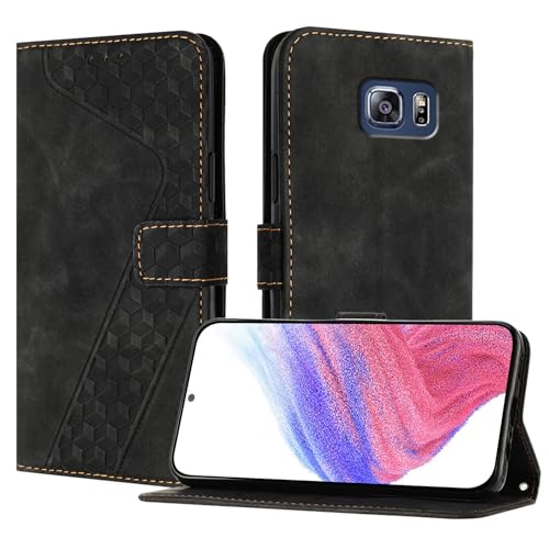 Image of OKZone Compatible With Samsung Galaxy S6 Edge Plus Case, Wallet Case PU Leather with Card holder Magnetic Shockproof Protect Flip Cover Bookstyle Phone Cases Cover (Black)