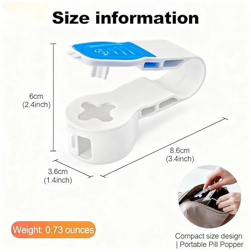 Image of 2nd Generation Pill Extractor Tool with Storage Compartment, Medicine Blister Pack Remover, Dual Tooth Design for Foil Piercing, Built-in Organizer Box,(Blue 1 pcs)