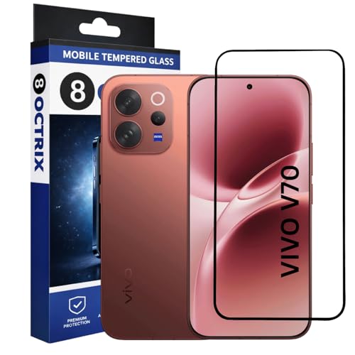 Image of Premium Tempered Glass Screen Protector Compatible for Vivo V70 with Edge to Edge Coverage - Case Friendly, Anti-Scratch & Bubble-Free Installation Kit (Pack Of 1)