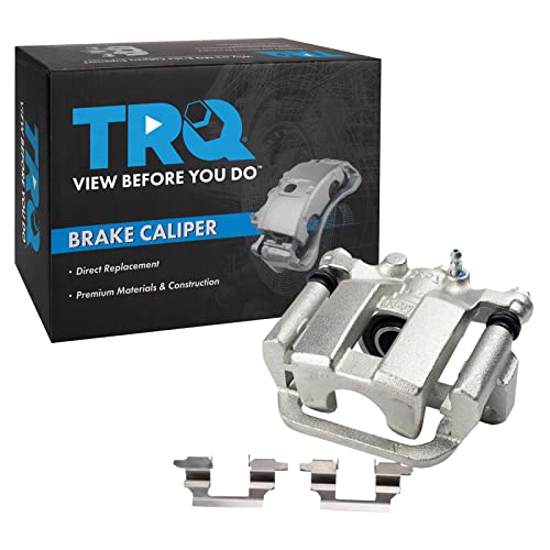 Image of TRQ Rear Left Brake Caliper w /Bracket Drivers Side | For 2013-2021 Nissan Leaf 2014-2020 Rogue 2017-2022 Rogue Sport