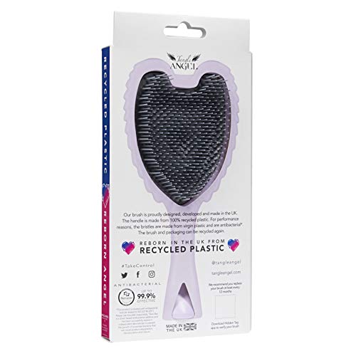 Hair Detangler Brush - Detangling Brush For Thick Hair With Soft Bristles, Angel Wing Design, & Long Handle - Water Resistant Tangle Angel Reborn Hairbrush For Shower & Hairstyling - Lilac #TOP2