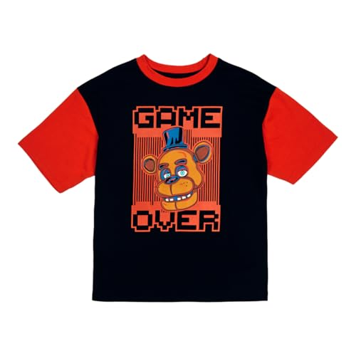 Five Nights at Freddy's Game Over Crew Neck Short Sleeve Boy's Colorblock T-Shirt3
