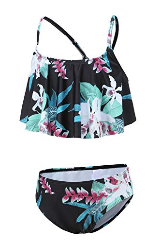 Image of Girls Two Piece Swimsuits Rainbow Bikini Sets Adjustable Strap Bathing Suits
