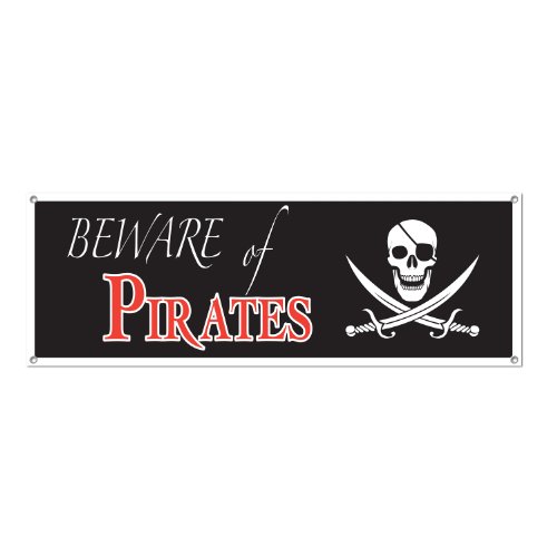 Beware Of Pirates Sign Banner Party Accessory (1 Count) (1/Pkg) #TOP12