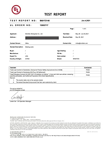Binditek 100 Pack Plastic Comb Binding Spines,5/8 Inch Diameter,120 Sheet Capacity,Letter Size,Black Binding Comb #TOP3