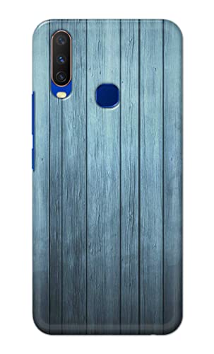Image of Printed Hard Back Cover Case for Vivo Y15 | Vivo Y17 | Vivo Y11 | Vivo U10 | Vivo Y12 | Vivo Y12i Back Cover (Wooden Blue) -702
