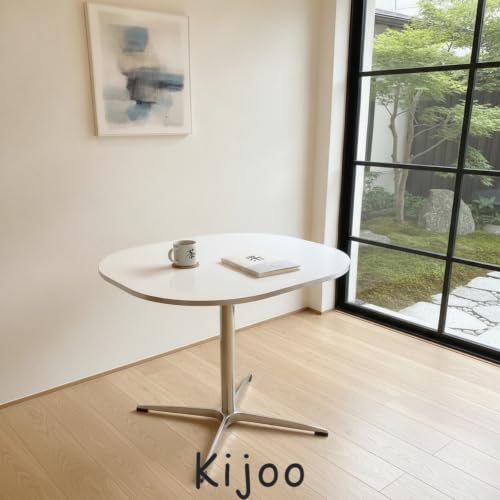 Kijoo丸テーブル サイドテーブル ダイニングテーブル ラウンド輸出 シルバーエッジ モダン シンプル 韓国 小さ (50CM,楕円形テーブル) [3]