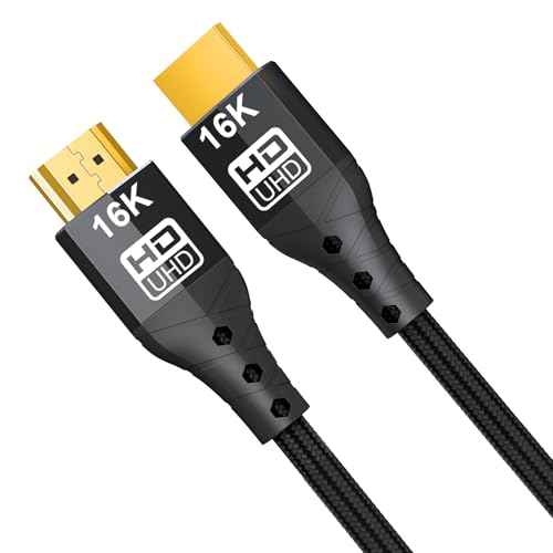 ZIKNYDO Câble HDMI 2.2 0,5m, (Ultra High Speed 96Gbps, 16K/10K/8K/4K, Dynamic HDR, HDR10+, Dolby Vision, Dolby Atmos, DTS:X, HDCP 2.2&2.3), compatible avec câble HDMI 2.1/2.0, PS5, Xbox Series X|S