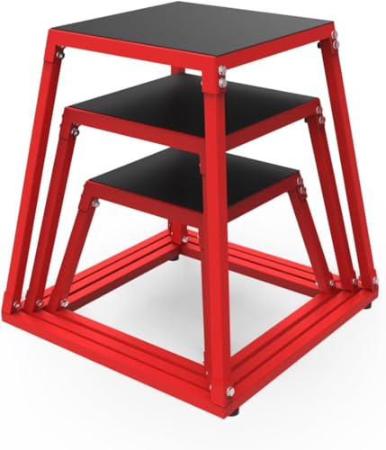 Steel Plyometric Platform and Jumping Box, 12,18,24 inAnti-Slip Exercise Step Up Box for Strength and Conditioning Training, Durable Home Gym Plyo Box