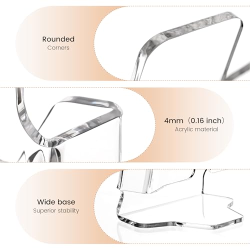 YUXUN Acrylic Brochure Holder 4x9inch,Clear Countertop Display Stand,Pamphlet Holder for Trifold 4 Inch Flyers,Booklets,Menu,Leaflets,Photocards for Office,Home,Store,1 Pack,A6 - Thumbnail 5