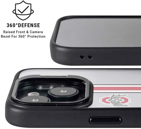 Skinit Kickstand Phone Case Compatible with iPhone 15 - Officially Licensed Ohio State University Buckeyes Design