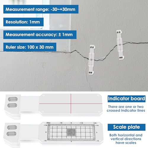 Monitor de Grietas 3 Pcs de Acrílico para Registro miniatura 3