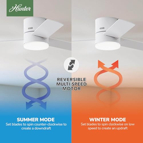 Image of Hunter Minimus, Indoor, Ceiling Fan, with LED Light, 52 inch, Fresh White