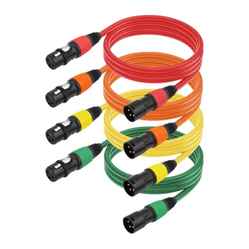 Câble de microphone 3 broches mâle femelle lot de 4 xlr pour sono
