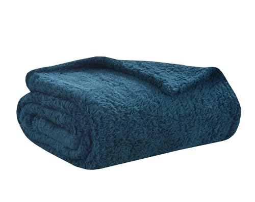 Orilautex Flannel Bed Blanket Queen - Soft, lightweight plush comfort of a luxurious microfibre blanket (Dark teal, 130x170CM)